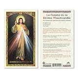 Corona Divina Misericordia Laminated Prayer Cards - Pack of 25- in Spanish Espanol1