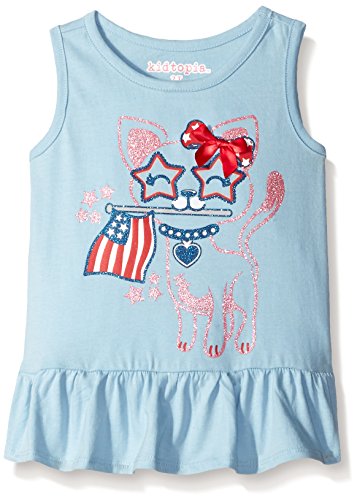 Girls' Sleeveless Peplum Top with Kitten