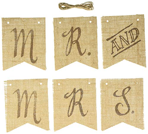 Creative Converting Rustic Wedding Mrs. Burlap Pennant Banner, Any, Multicolor