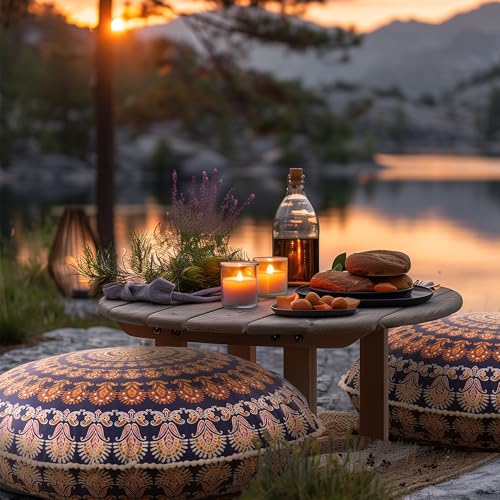 Codi Floor Pillows for Sitting Set of 2, Large Meditation Cushions for Adults with Memory Foam, Bohemian Mandala Round Seating for Outdoor Yoga and Living Room, Washable,32 Inch, Yellow Codi Floor Pillows for Sitting Set of 2, Large Meditation Cushions for Adults with Memory Foam, Bohemian Mandala Round Seating for Outdoor Yoga and Living Room, Washable,32 Inch, Yellow