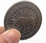 Chaenyu Chinese Zodiac Animal Tiger Dog Pig Snake Brass Old Antique Silver Chronograph Coin Copy Commemorative Coin Collection
