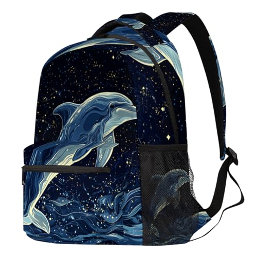 Mochila para portátil ideal para senderismo trabajo y acampada con diseño de delfín