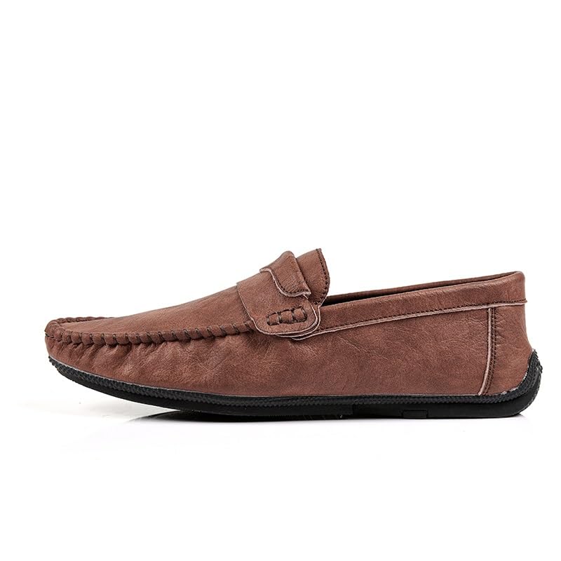 Men's Loafers Shoes Solid Color Round Toe PU Leather Flexible Slip Resistant Lightweight Classic Slip-ons2