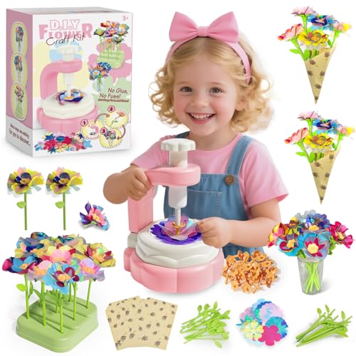 Mini Fabric Flower Press Sewing Machine Toy Kit for Kids
