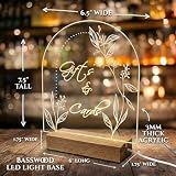 LED Light-Up Acrylic Event Sign for Ceremony | Gifts & Cards Sign | Modern Calligraphy & Floral Arch Table Top Sign for Wedding Reception and Event Party Table