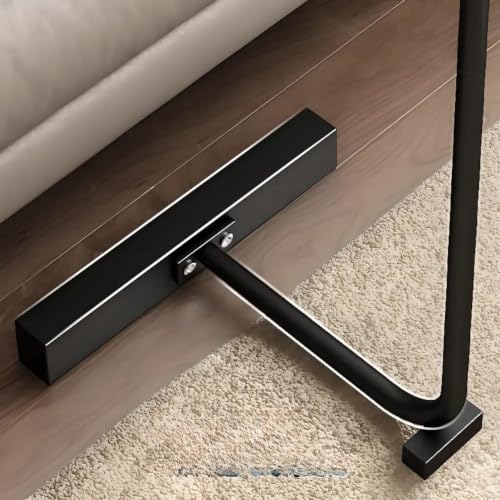 Image of Side Table Stands Couch Side, Swivel TV Tray Table, C-Shaped End Table, Small Center Table for Home Office for Bedroom, Living Room | Closet with Dustproof Door (Flat Table-YZ-08)