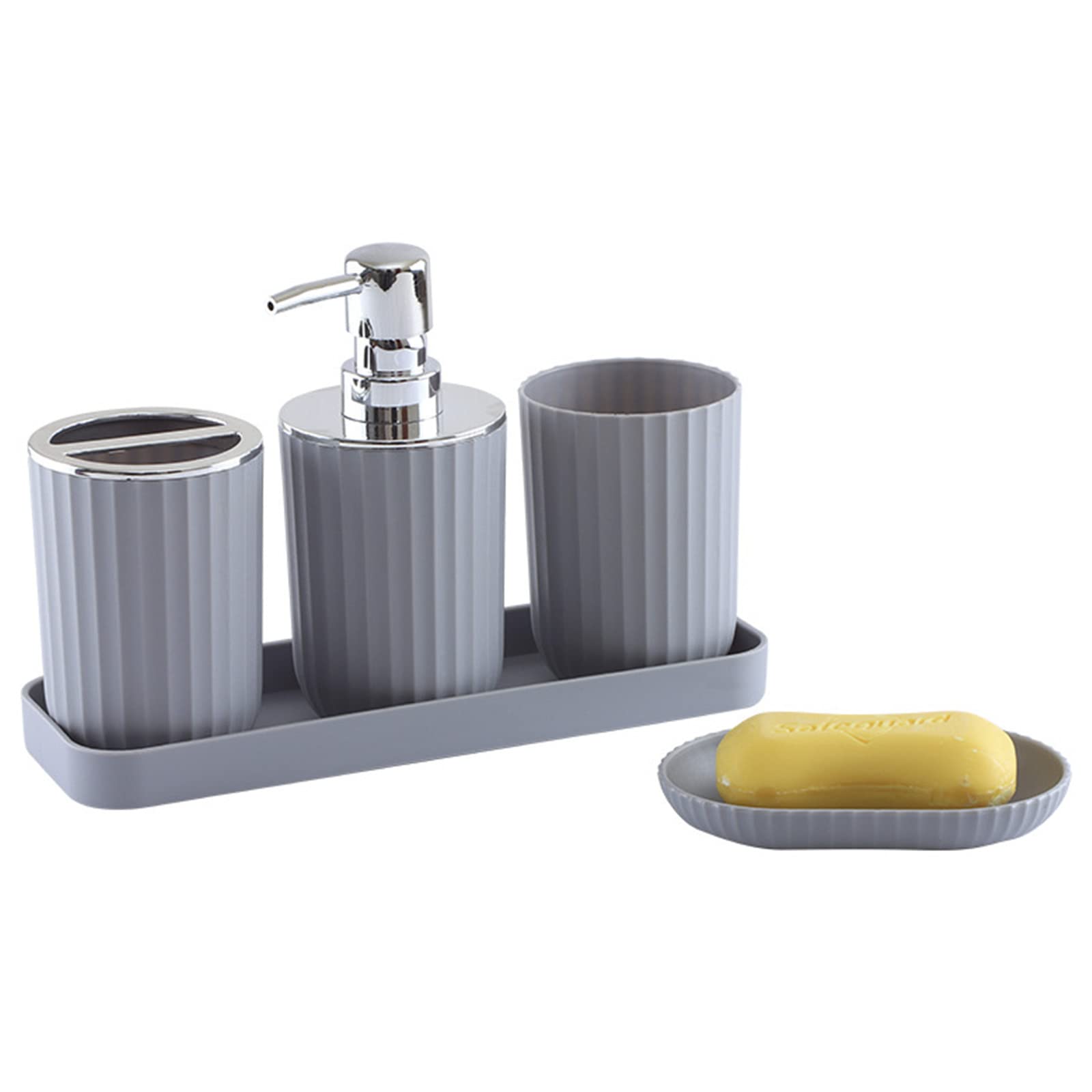 Hosoncovy 5 Pieces Bathroom Accessory Set including Soap Dispenser, Bathroom Cup