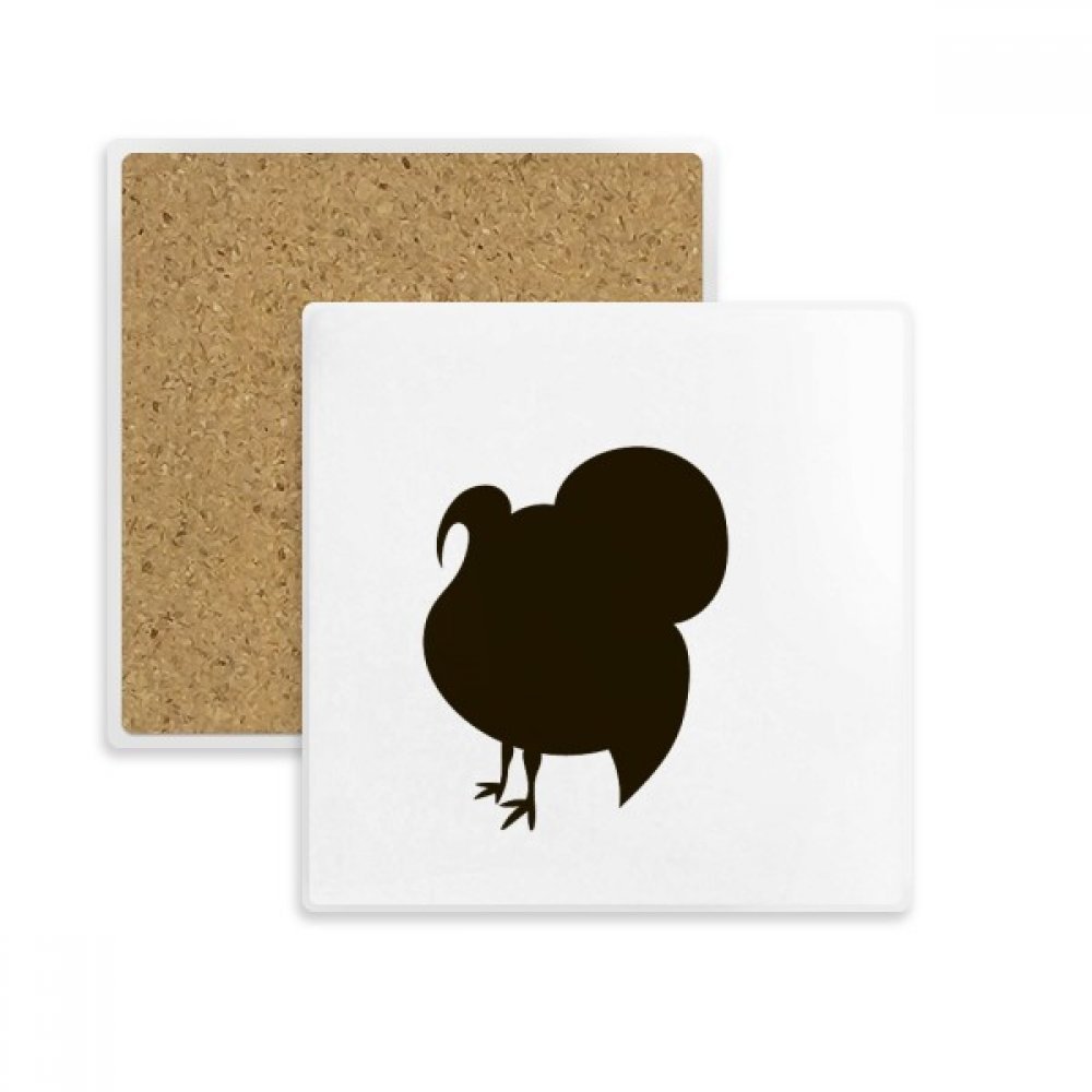 Coaster carré animaux dinde noire dessous de verre tasse pierre