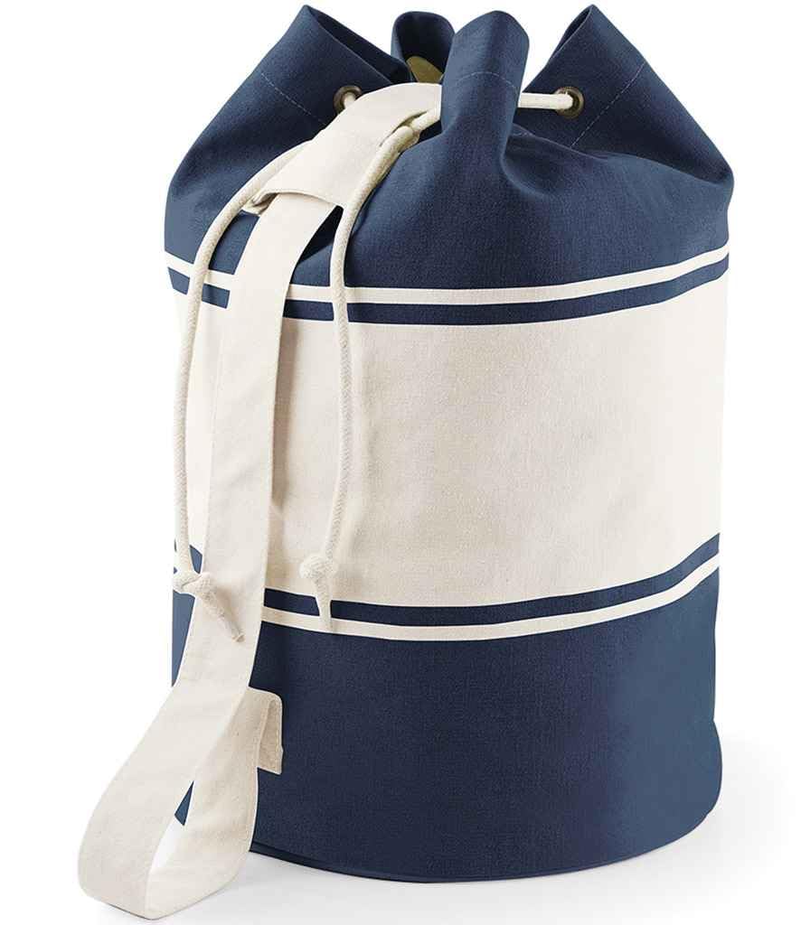 COOZO Unisex Large Capacity Canvas Duffle - French Navy/Off White - One Size