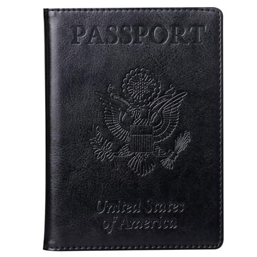 Image of TIGARI Passport Holder for Travel Women Men, Valentines Day Gifts PU Leather Wallet Cover Case Sleeve, Waterproof Protected Document Organizer, Vacation Plane Cruise Travel Essentials