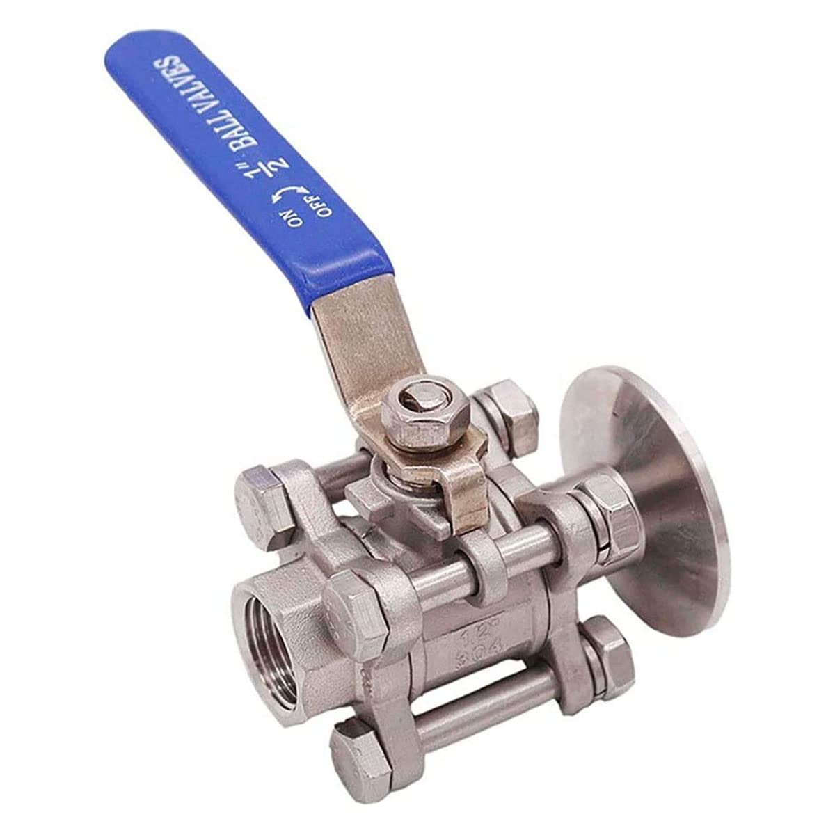 Robinet à bille 1.5" TC en acier inoxydable 304 avec raccord femelle 1/2" BSP