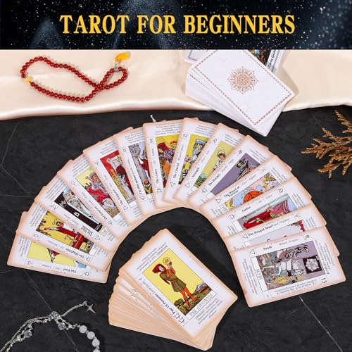 Image of Tarot Cards with Guide Book, 78 Classic Original Tarot Cards Deck Fortune Telling Game with Meanings on Them for Beginners to Expert