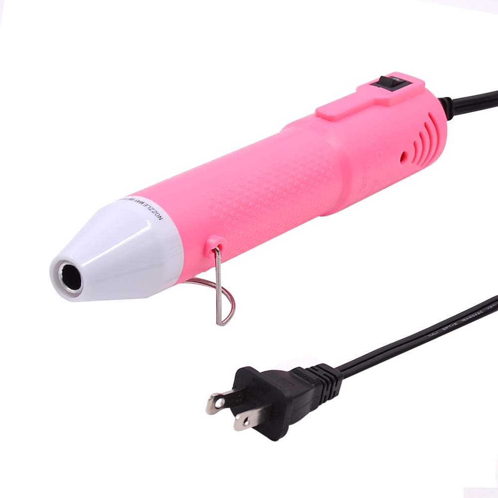 Heat Pen,Mini Heat Gun,Hot Air Pen Tools Shrink Pen with Stand For DIY Embossing And Drying Paint Multi-Purpose Electric Heating Nozzle 150W 110V (Pink,White)