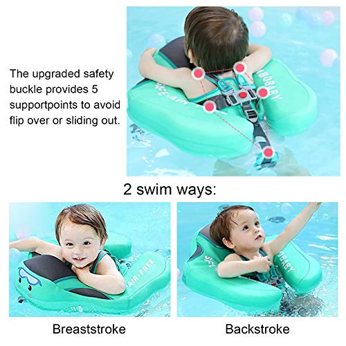 Non Inflatable Baby Pool Float Mambobaby Solid Swimming Float, No Flip Over Baby Floats For Infants Aged 3-24 Months (Pink) #TOP3