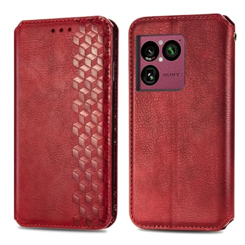 Étui portefeuille Sony Xperia 1 VIII en cuir PU rouge aux finitions soignées