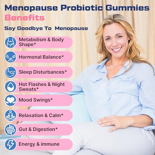 Menopause Supplements for Women Gummies, 16-in-1 Probiotic, Black Cohosh & Ashwagandha for Menopause Relief, Hot Flashes, Hormone Harmony, Mood Swings, Belly Burner* & Gut, Sugar-Free - 60 Gummies - Image 4