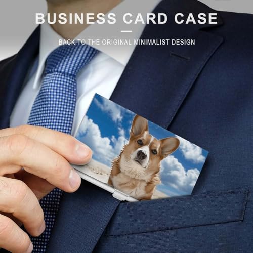 Slim Metal Business Card Holder - Lying on The Beach Aluminum Alloy Card Case with Buckle Closure, Holds 20 Cards & Cash, Professional Credit Card Size ID Holder for Men Women Gift3