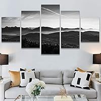 SIGNWIN 5 Panel Canvas Wall Art Duotone Forest for Home Decorations Ready to Hang - 60