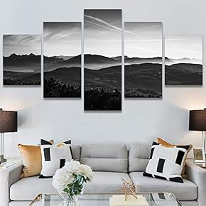 SIGNWIN 5 Panel Canvas Wall Art Duotone Forest...