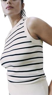Women’s Striped Tank Top – Sleeveless Casual Summer T-Shirt, Comfortable Cotton Sleeveless Tee for Everyday Wear Price In India