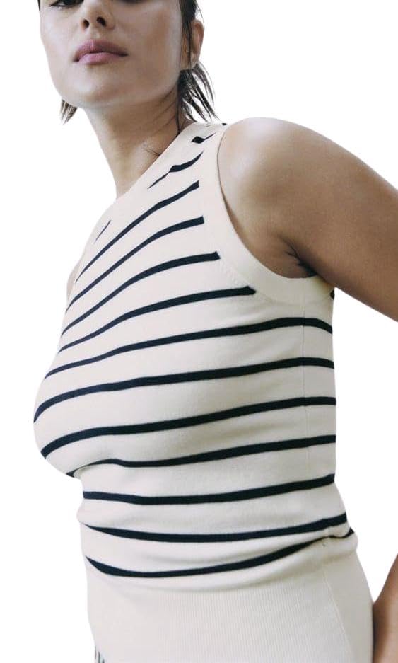 Women’s Striped Tank Top – Sleeveless Casual Summer T-Shirt, Comfortable Cotton Sleeveless Tee for Everyday Wear-picture-48