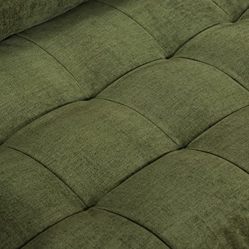 Image of Poly & BARK Napa Fabric Corner Sectional Sofa in Distressed Green Velvet