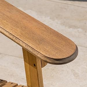 GDFStudio Outdoor Reclining Wood Adirondack Chair with Footrest (2, Natural Stained) GDFStudio Outdoor Reclining Wood Adirondack Chair with Footrest 2 Natural Stained