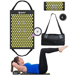 Acupressure & Acupuncture Mat Set – Ergonomic Yoga Massage Mat for Ultimate Relaxation and Stress Relief(Gold)