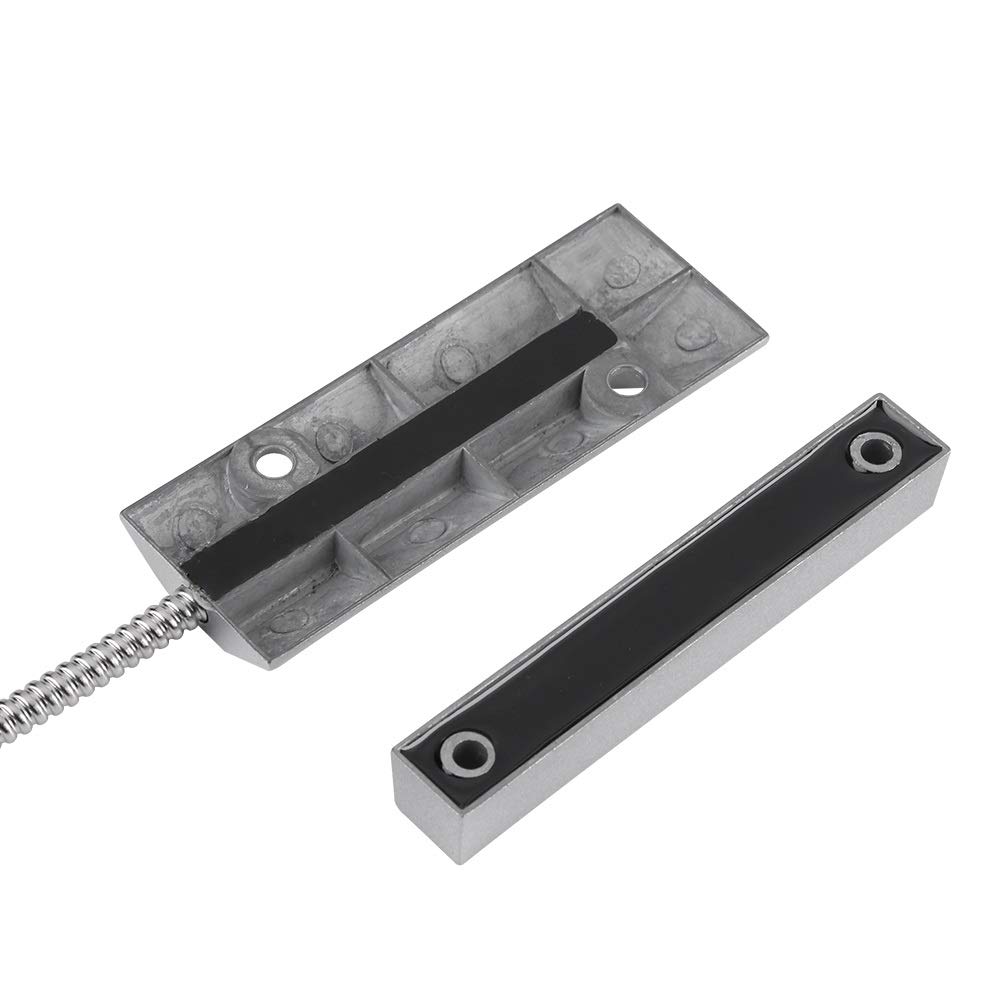 Nikou Interruptor de Sensor magnético - Interruptor de Detector de Sensor con Cable de Contacto magnético de Ventana de Puerta for Seguridad de Alarma de Garaje en el hogar