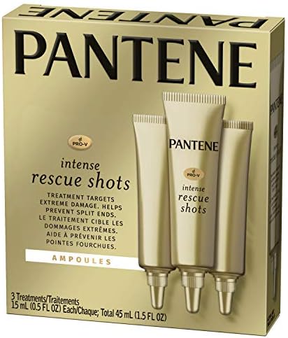 Pantene Rescue Shots Hair Ampoules Treatment, Pro-V Intensive Repair of Damaged Hair, 1.5 Fl Oz (Pack of 3)