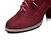 Imagen de UMore Otoño Mujer Tacones Altos Vintage Gamuza con Cordones Zapatos de Negocios Elegantes Bombas de Punta Redonda Color sólido Oficina Carrera Zapatos Oxford