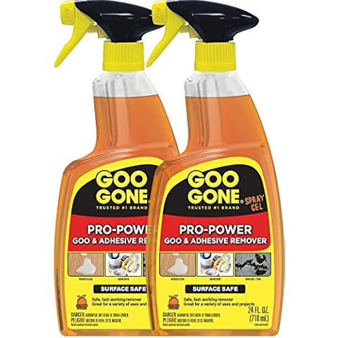 Goo Gone Pro-Power Spray Gel Adhesive Remover - Surface Safe, Great Cleaner, No Harsh Odors, Removes Stickers, Can Be Used On Tools, 24 Ounce, 2 Pack Cover