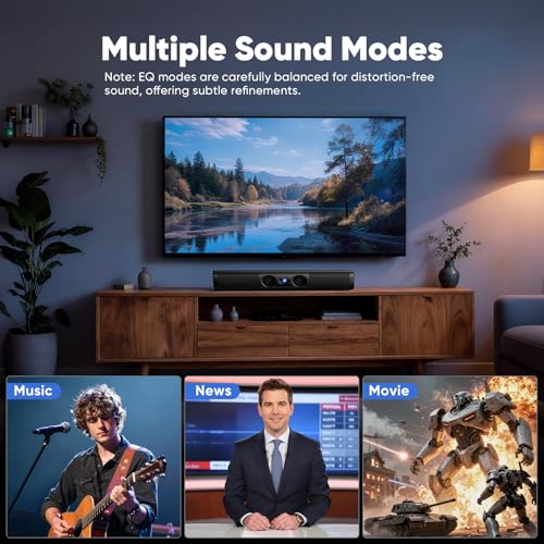 Image of 60W 17 Inch Sound Bar for Smart TV, Dual-Horn Port Deep Bass