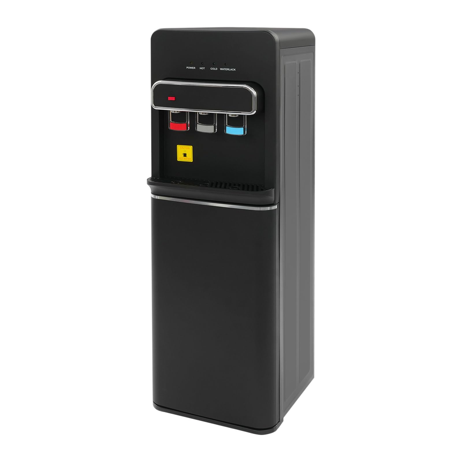 Fontana dell'acqua di carico inferiore a 3 temperature, erogatore di acqua calda (550 W) e fredda (75 W), con blocco di sicurezza, per casa, ufficio e dormitorio, nero