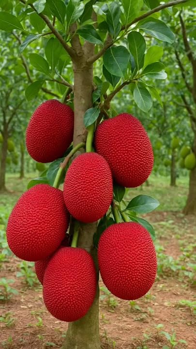 Thailand Super Early Red Jackfruit Plant, Live Grafted Fruit Tree, 1 Year Fruiting, High Yield All Season, Red Flesh, Pack of 1