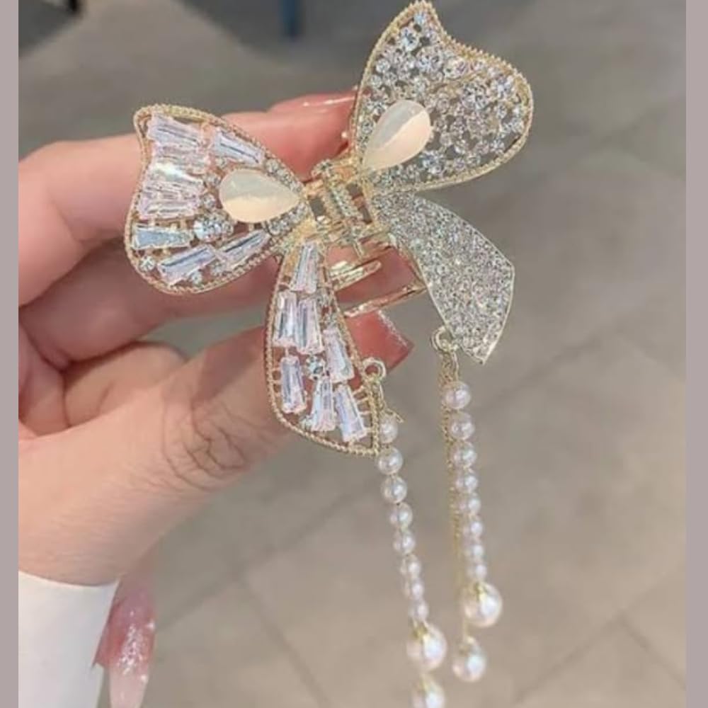 See full amazon price history chart for RSJ TRADERS-Latest stylish Korean Crystal Rhinestone Bow Butterfly pearl hanging metal Bridal Wedding hair clawclips Hair accessories for Women and Girls RSJ TRADERS-Latest stylish Korean Crystal Rhinestone Bow Butterfly pearl hanging metal Bridal Wedding hair clawclips Hair accessories for Women and Girls (B0D8HSCLLC) Amazon Price History, Amazon Price Tracker