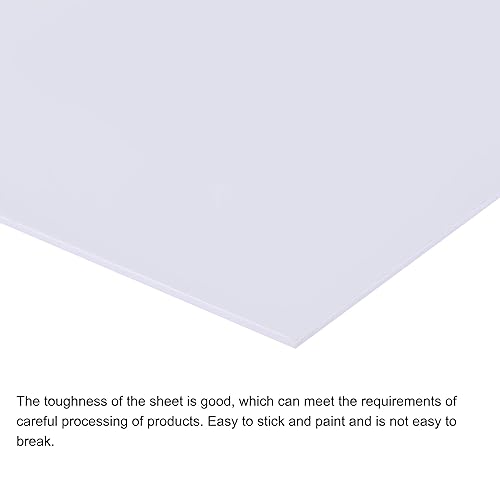 Miniatura 10 de MECCANIXITY Hoja de plástico ABS blanco de 10 x 8 x 0.06 pulgadas para modelo de construcción, manualidades de bricolaje, panel, paquete de 4
