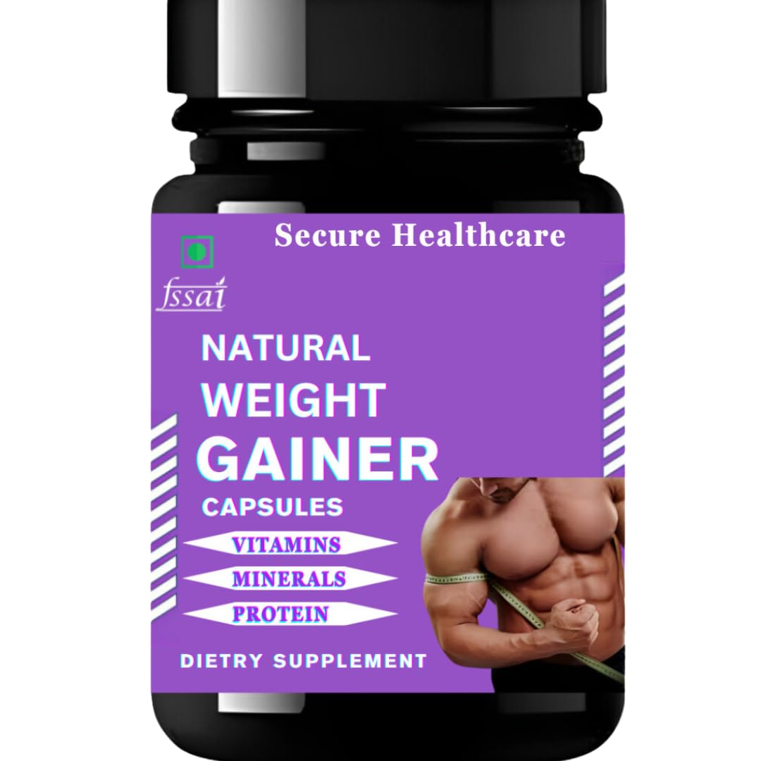 Natural Weight Gainer Capsule | Weight/Muscles & Body Mass Gainer/Boost Body Stamina & Strength/For Men & Women | 30 Capsules
