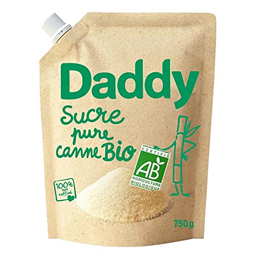 DADDY Profil Pack Pure Canne Bio Kraft 750G - Sucre de Canne Brut Non Raffiné pour une Cuisine Saine et Savoureuse - Agriculture Biologique et Responsable. - Lot De 4 - Vendu Par Lot