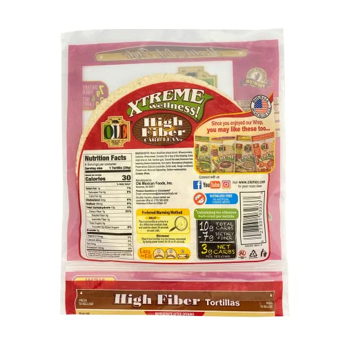 Olé Xtreme Wellness® High Fiber | 5.5" Flour Tortillas | Low Carb | Keto Friendly | 7.9 Oz.| 8 Count (Pack Of 6) #TOP1