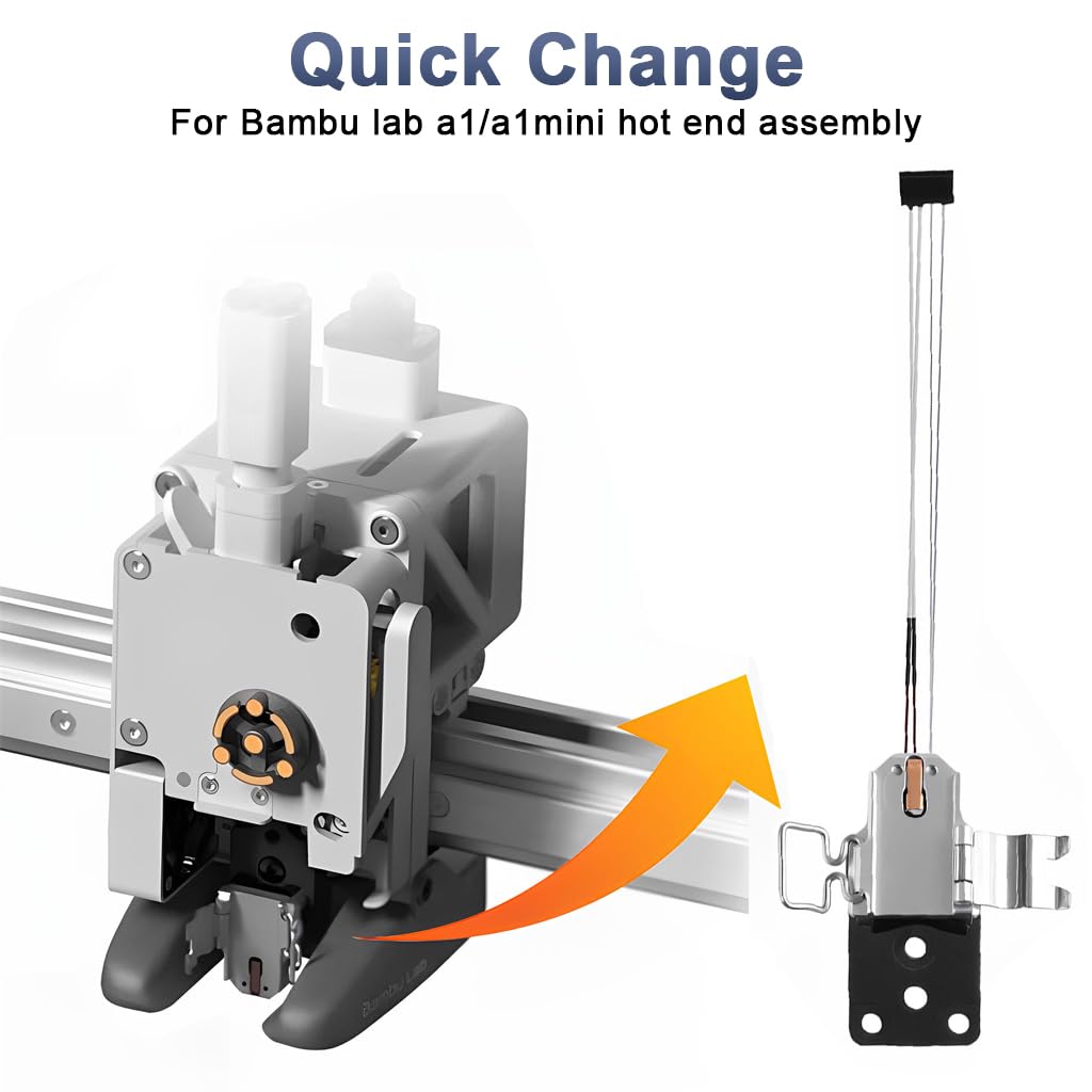 Serplex® Hotend Heating Assembly for Bambu Lab A1 / A1 Mini, High-Temperature 800 Hotend Replacement with Wiring & Mounting Screws Stable, Durable 3D Printer Heating Component 4