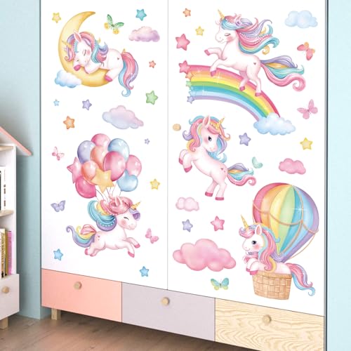 Vinilos decorativos unicornio y arcoíris para pared miniatura 3