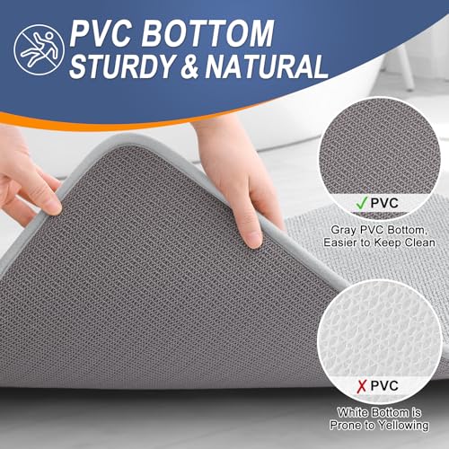 Image of OLANLY Thick Memory Foam Small Bathroom Rugs 24x16, Extra Soft Absorbent Bath Rug, Quick Dry Bath Mats, Non-Slip, Machine Washable Mat for Bathroom, Tub and Shower, Home Decor Accessories, Light Grey