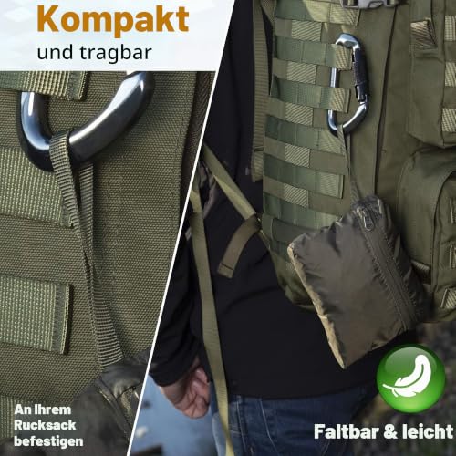M-Tac wasserdichte Regenhülle für Rucksack – Schutzcover bis 20L, Nylon mit PU-Beschichtung, Outdoor & Militär, Olive, S – Ansicht 3