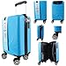 Hard Shell Cabin Trolley Suitcase, 40 x 25 x 20 cm, 4-Wheel 360° Spinner, with Combination Lock, (Blue)