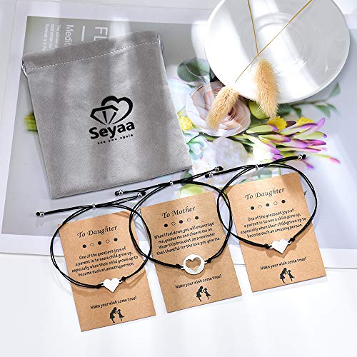 Seyaa Mother Daughter Bracelets Set For 3 Back To School Daughter Gift From Mom Mommy And Me First Day Of School Bracelets Mother Daughter Gift #TOP6