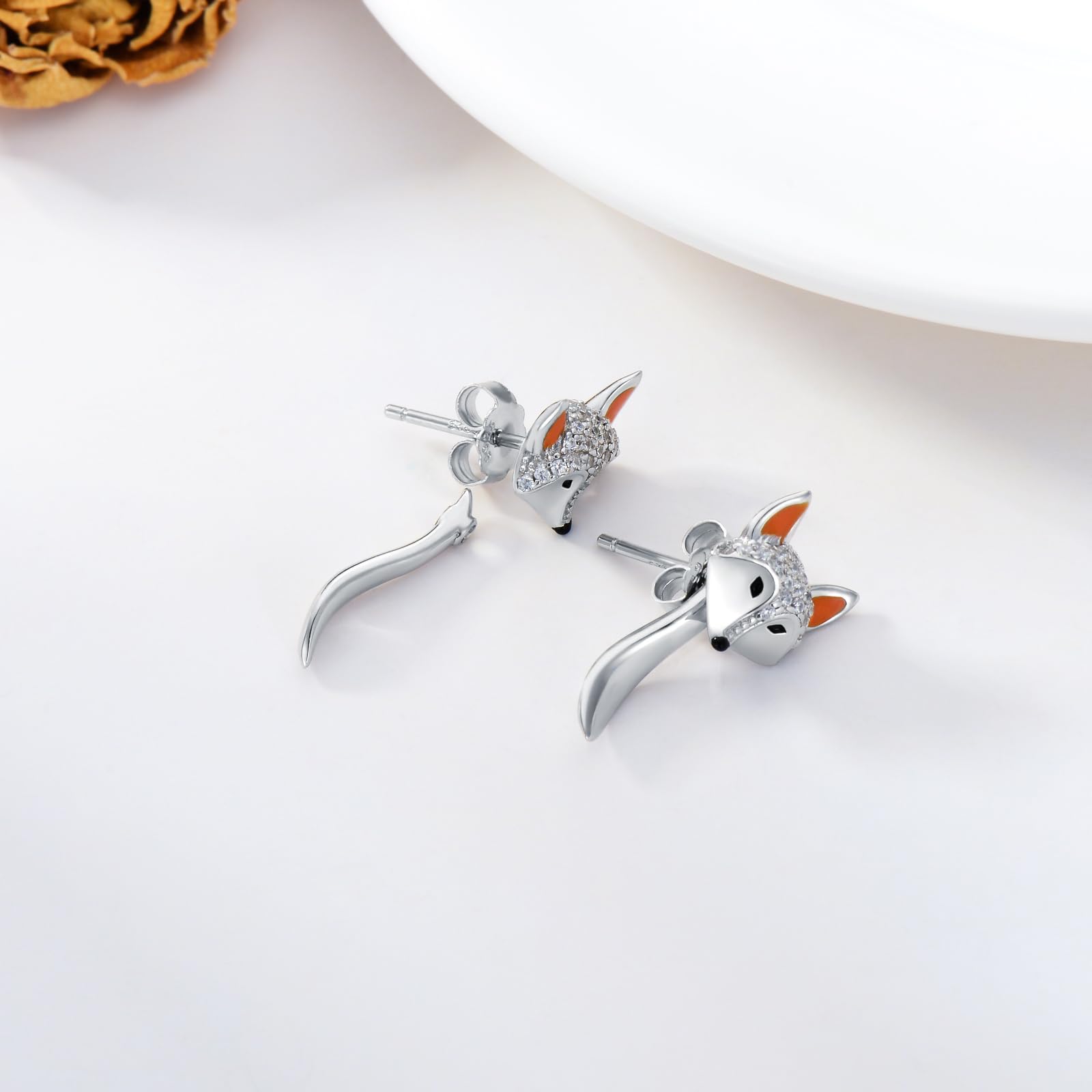 Fuchs Ohrringe 925 Sterling Silber Fuchs Ohrringe Hängende Fuchs Schmuck Geschenke für Damen Mädchen
