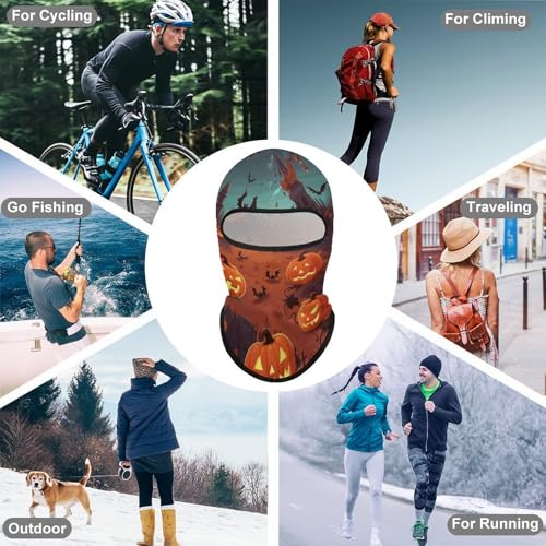 Máscara facial para Halloween para hombres y mujeres con protección solar, transpirable, cubre todo el rostro para senderismo, ciclismo, running y conducción miniatura 6