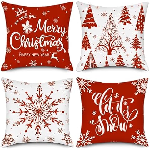 Set of 4 Christmas Cushion Covers by ItsyFox Cover