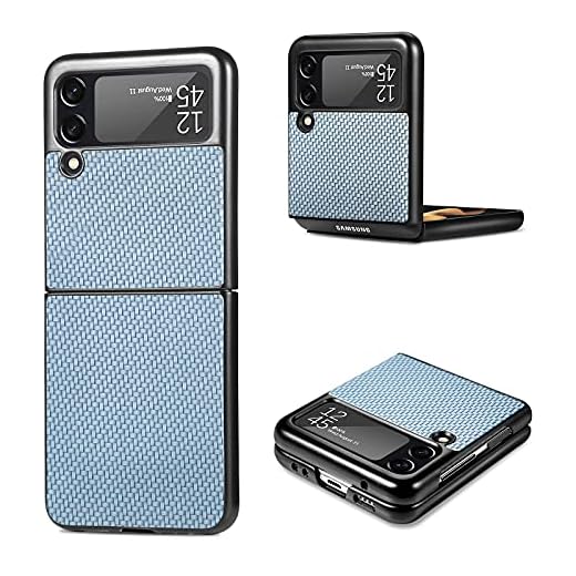 CCSamll Capa de telefone Samsung Galaxy Z Flip 3 capa protetora de aramida, resistente à prova de choque protetor de smartphone capa de fibra de carbono para Samsung Galaxy Z Flip 3 TQW azul